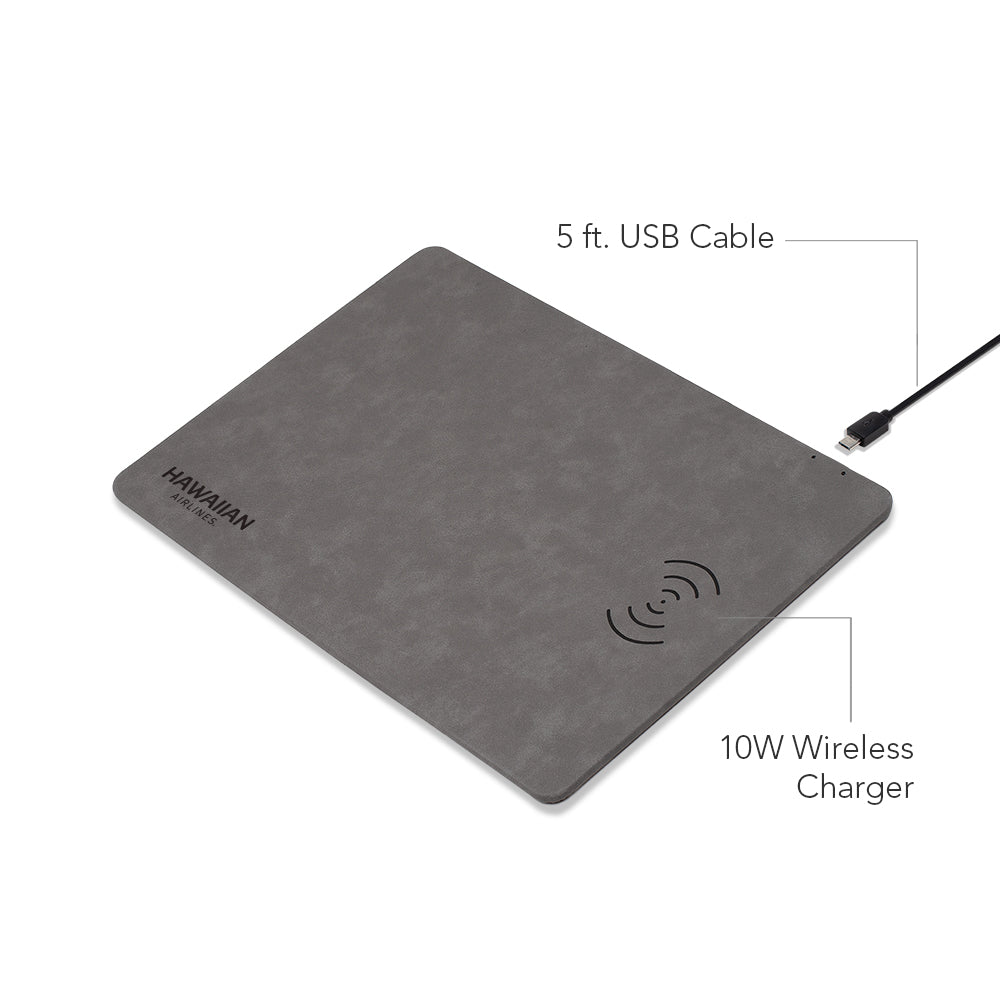 Wireless Charger Vegan Leather Mouse Pad
