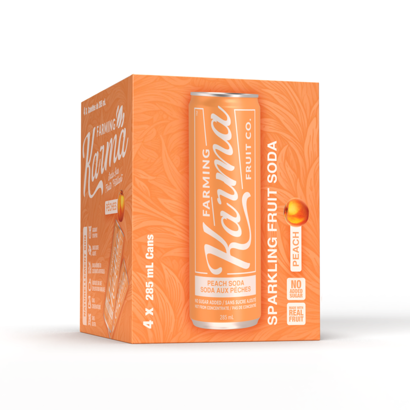 Sparling Peach Fruit Soda
