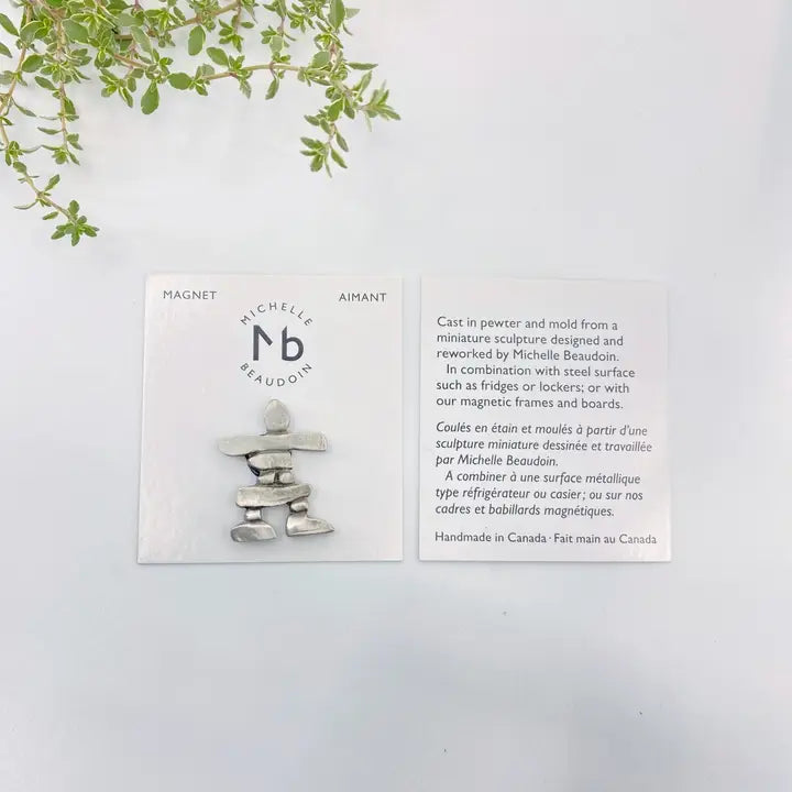 Decorative Pewter Inukshuk Magnet