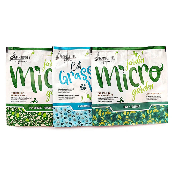 Micro Garden Microgreens Kit Bundle - Pea Shoots, Cat Grass & Fava