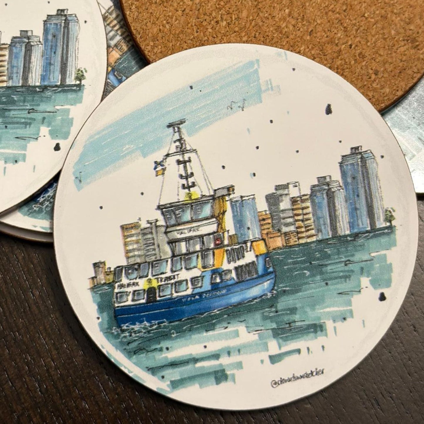 Artisan City Sketch Coasters - Nova Scotia