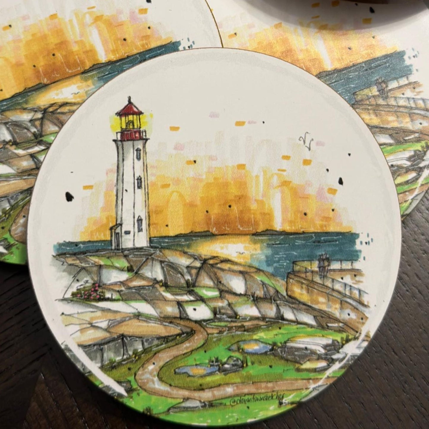 Artisan City Sketch Coasters - Nova Scotia