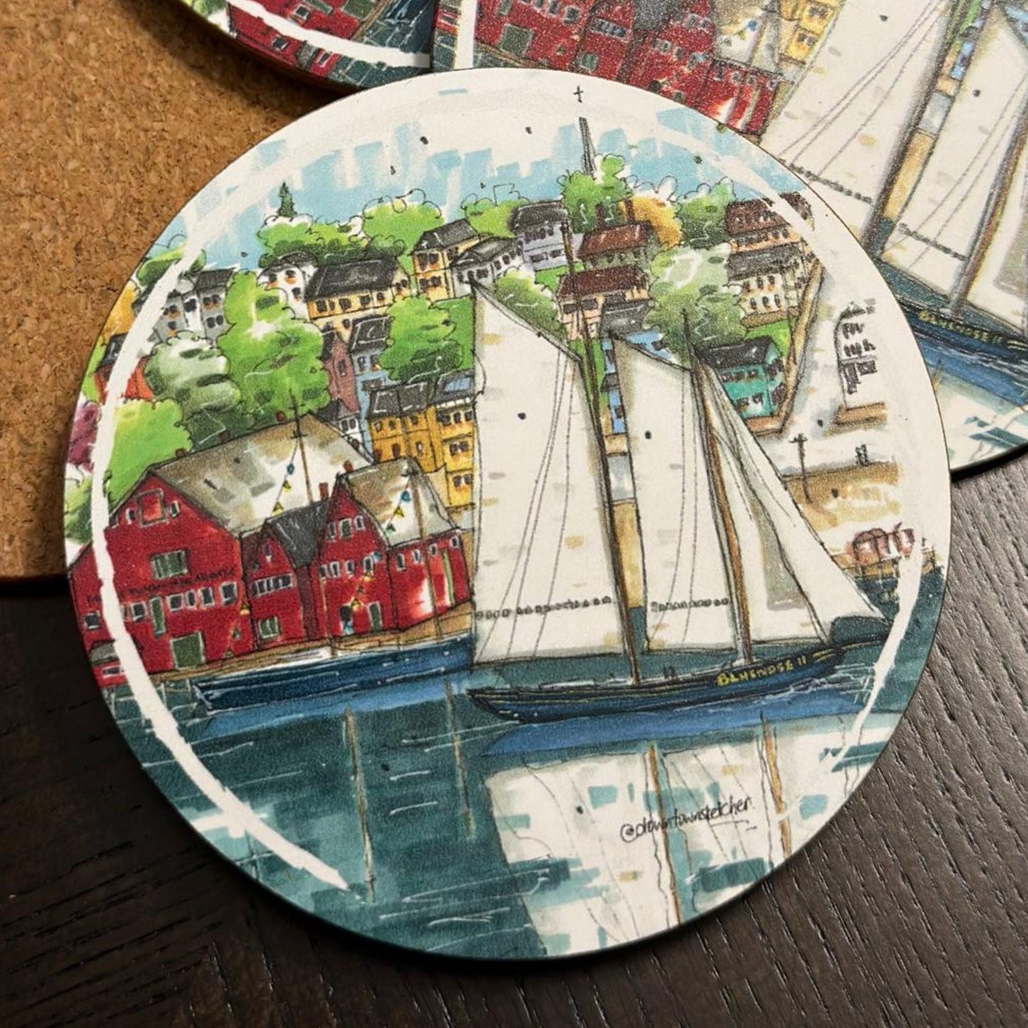 Artisan City Sketch Coasters - Nova Scotia