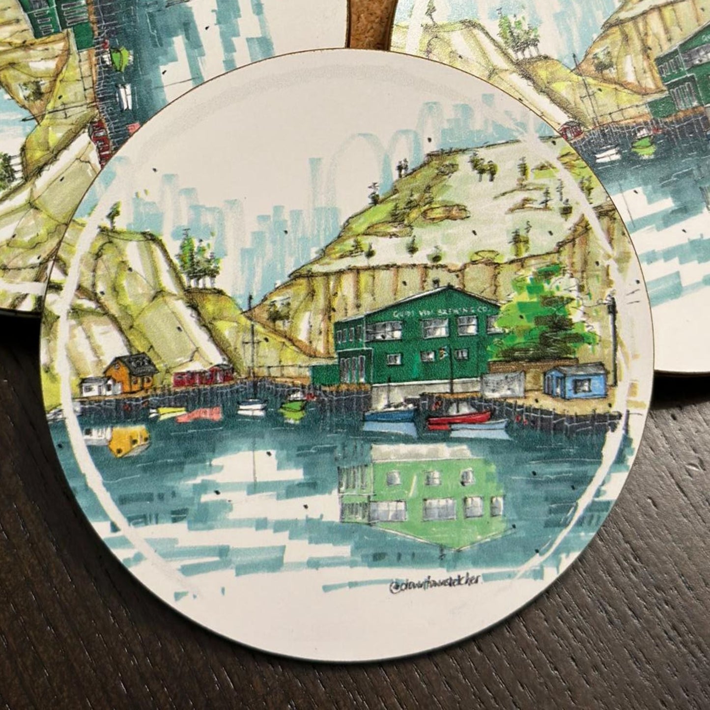 Artisan City Sketch Coasters - Newfoundland
