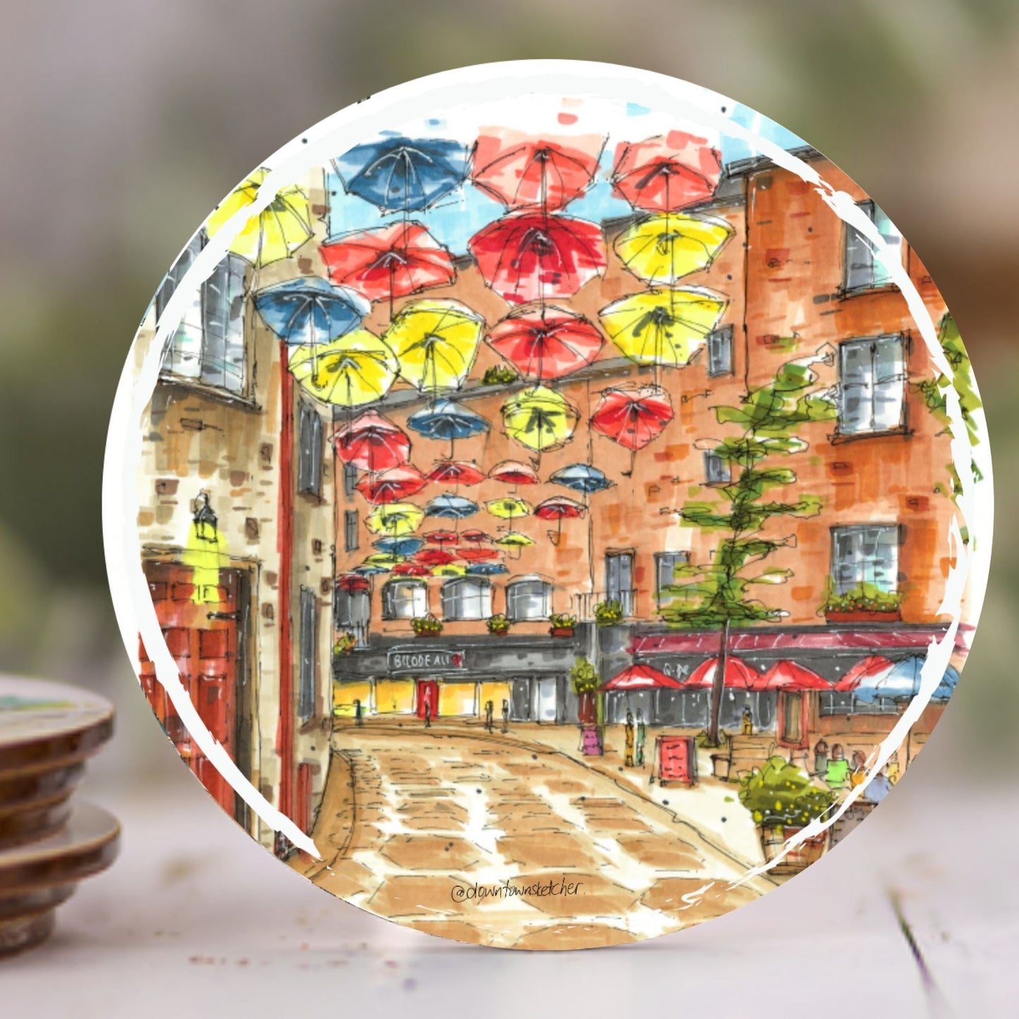 Artisan City Sketch Coasters - Quebec