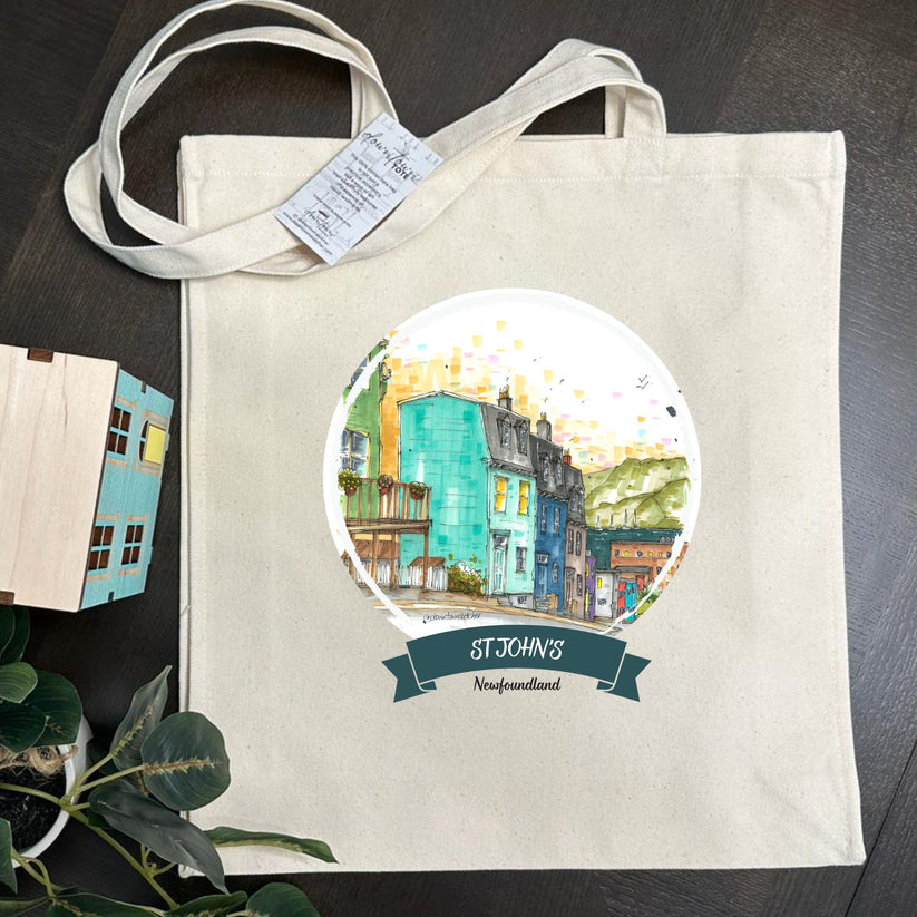 Artisan City Sketch Tall Tote - Newfoundland