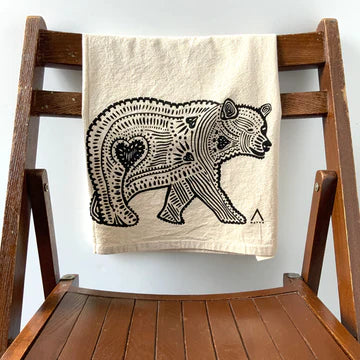 Hand Printed Organic Tea Towel - 20x24