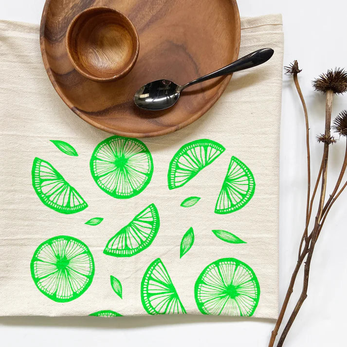 Hand Printed Organic Tea Towel - 20x24