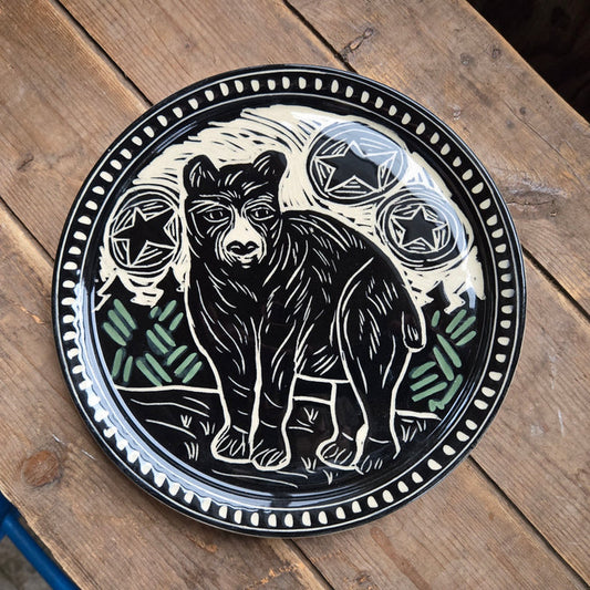Handmade Woodland Bear Serving Plate