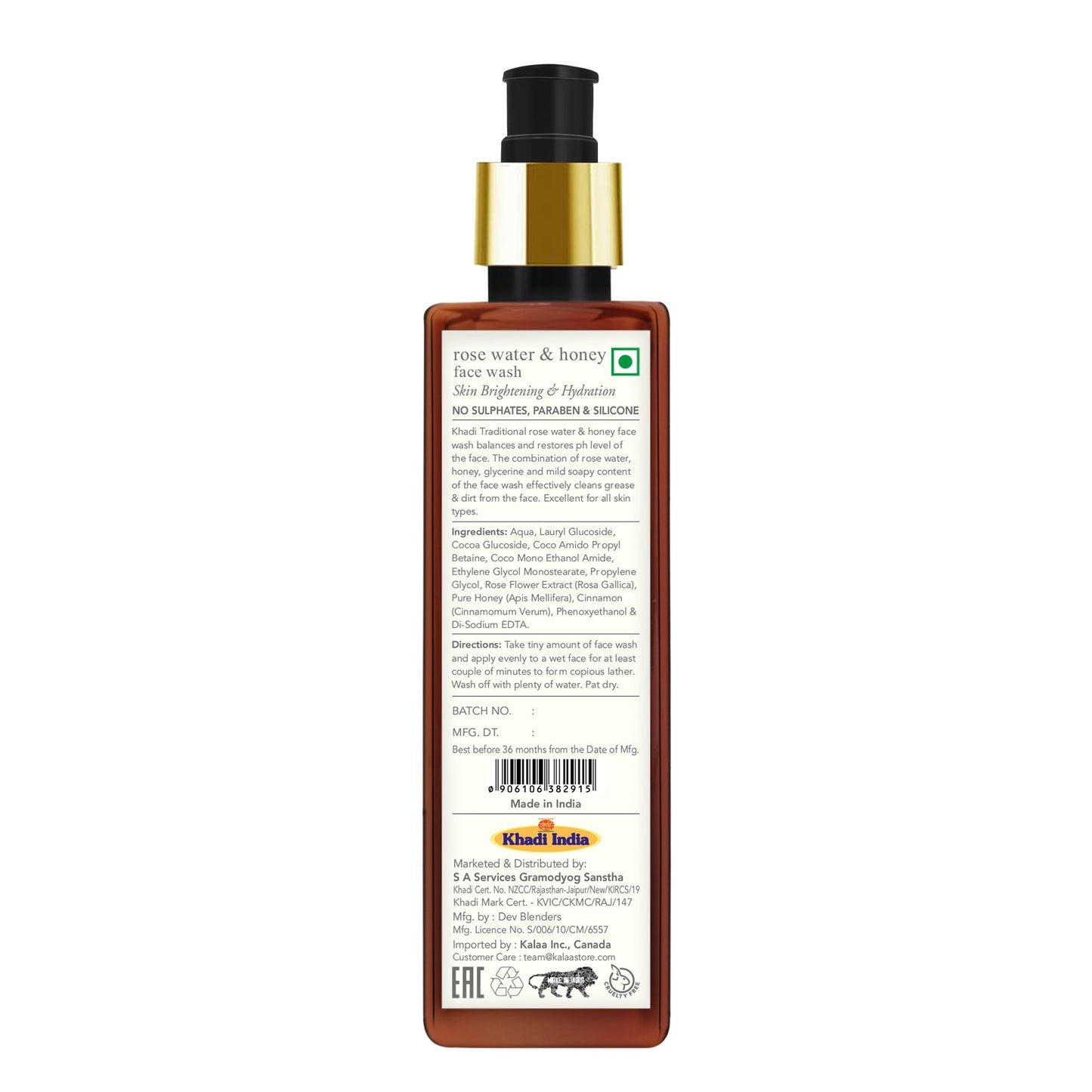 Khadi Traditional Rose Water & Honey Face Wash