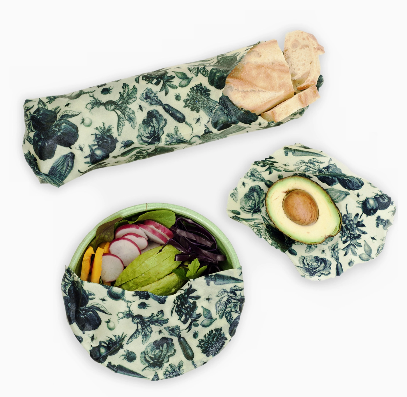 Beeswax Wrap For Food "the Hive Set" (3 Variety Size Wraps)