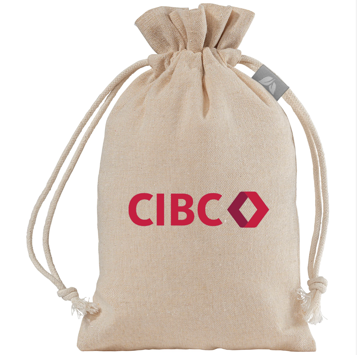 Branded Small Cotton Blend Drawstring Bag (5 X 7")