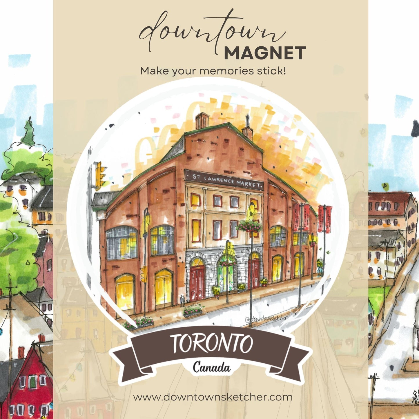 Artisan City Sketch Magnets - Ontario