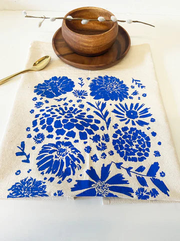 Hand Printed Organic Tea Towel - 20x24