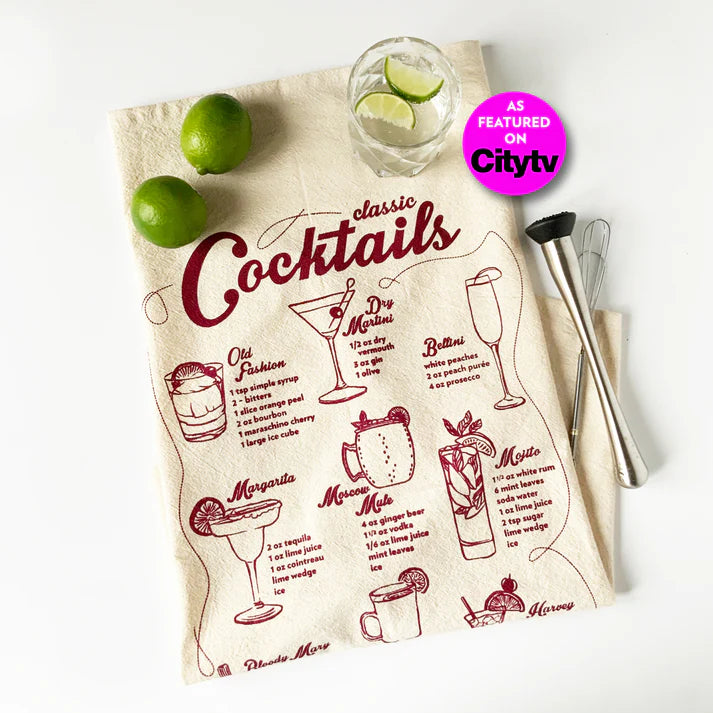 Hand Printed Organic Tea Towel - 20x24