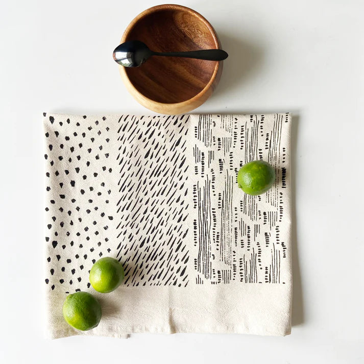 Hand Printed Organic Tea Towel - 20x24