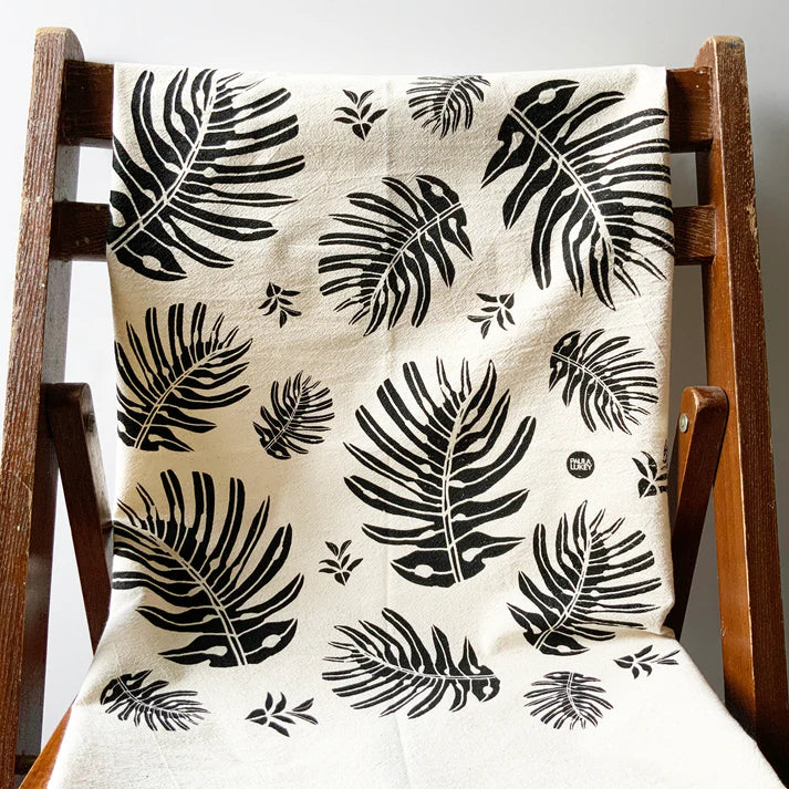 Hand Printed Organic Tea Towel - 20x24