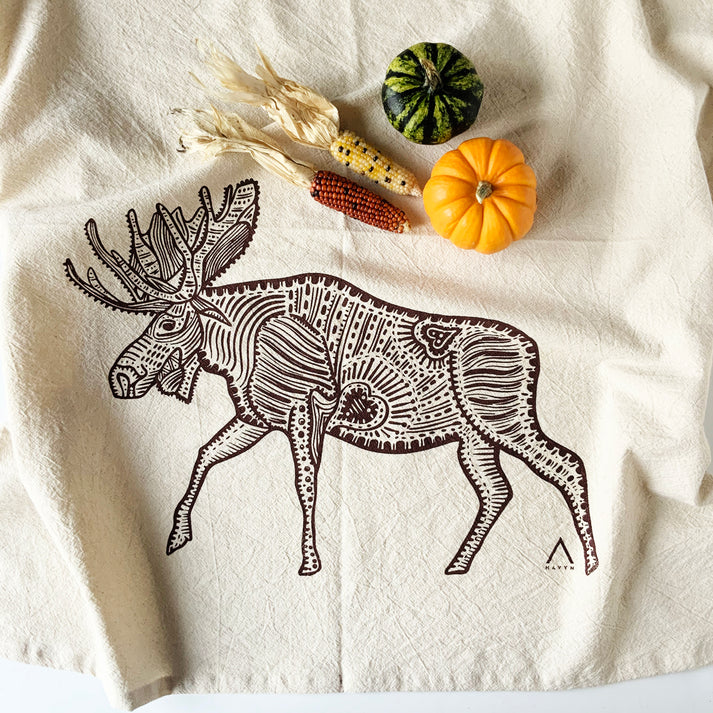 Hand Printed Organic Tea Towel - 20x24