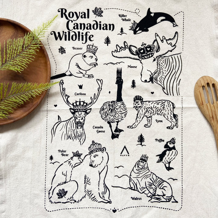 Hand Printed Organic Tea Towel - 20x24