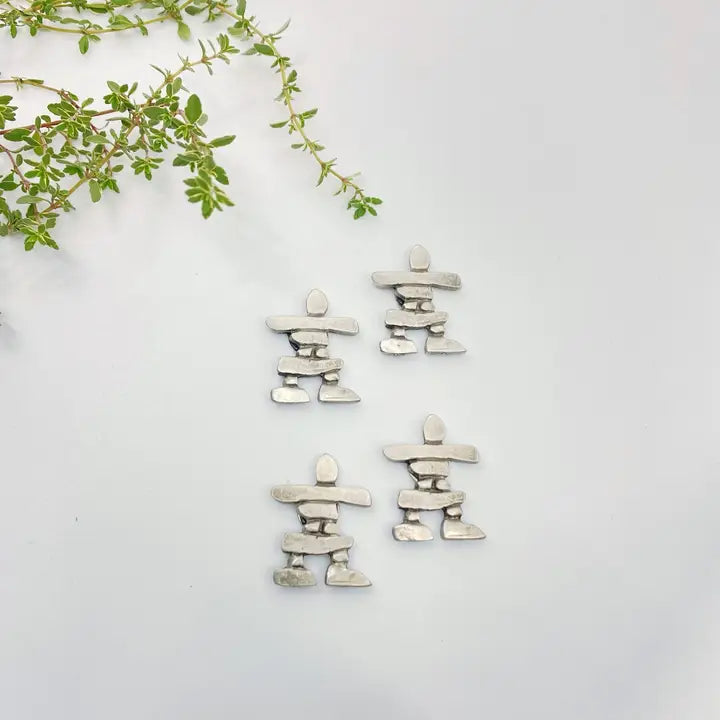 Decorative Pewter Inukshuk Magnet