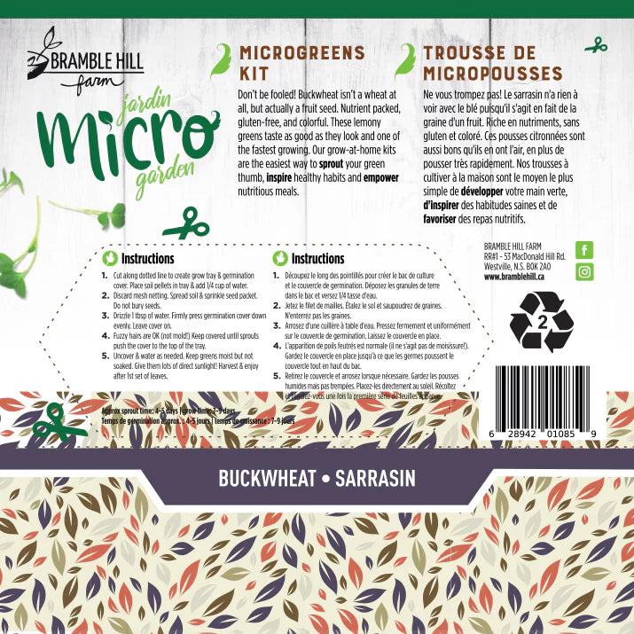 Micro Garden Microgreens Kit - Buckwheat