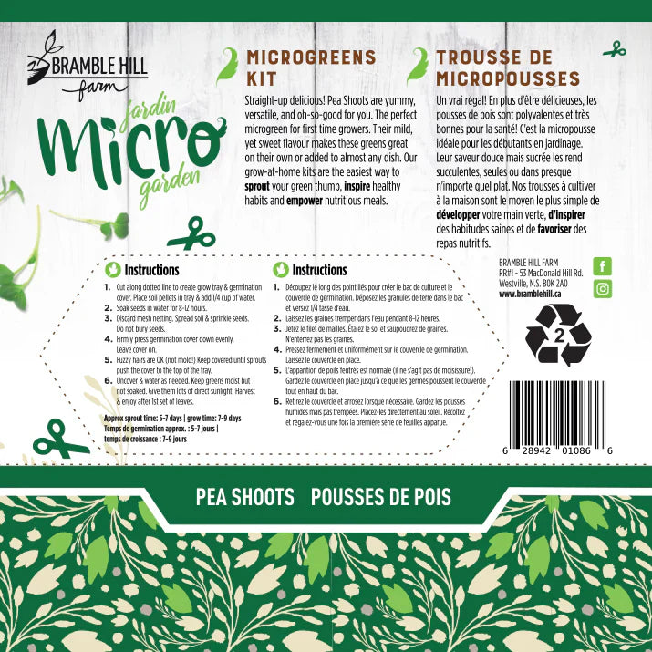 Micro Garden Microgreens Kit - Pea Shoots