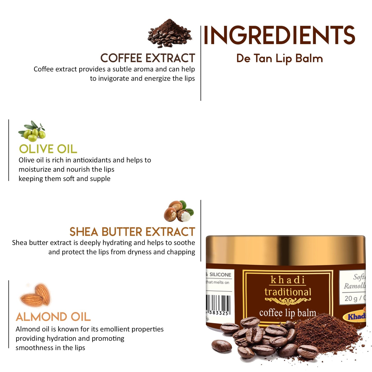 Khadi Traditional Coffee Lip Balm