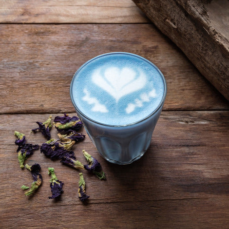 Blue Matcha Tea Latte - Organic Butterfly Pea Flower Microground