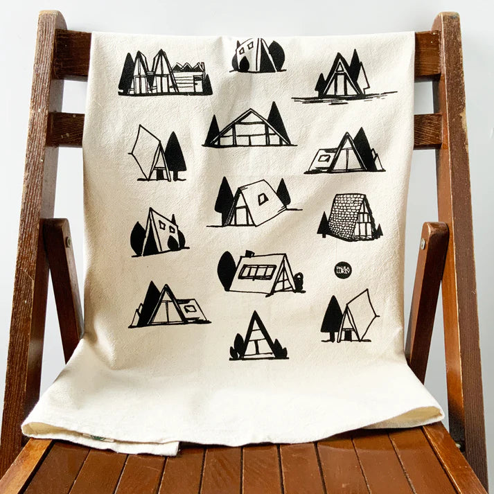 Hand Printed Organic Tea Towel - 20x24