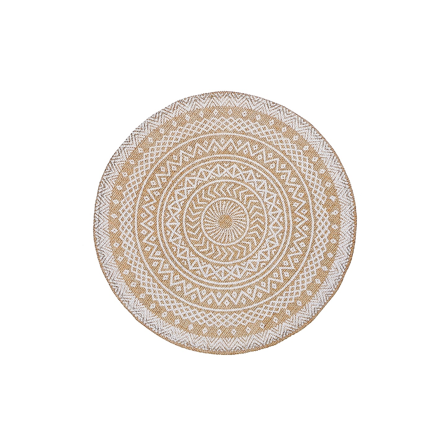 Round Jute Placemat Black Mandala