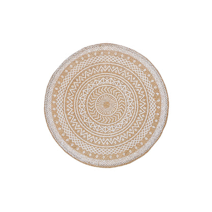 Round Jute Placemat Black Mandala
