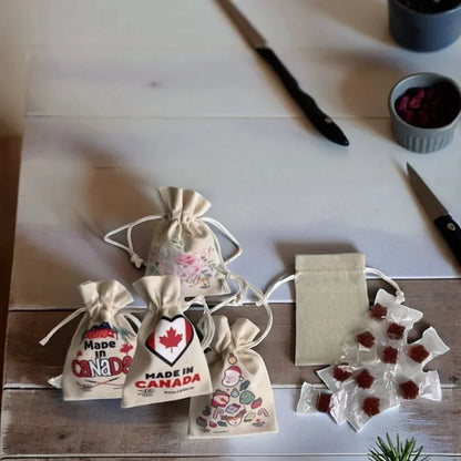 10 Maple Candies in a Cotton Bag