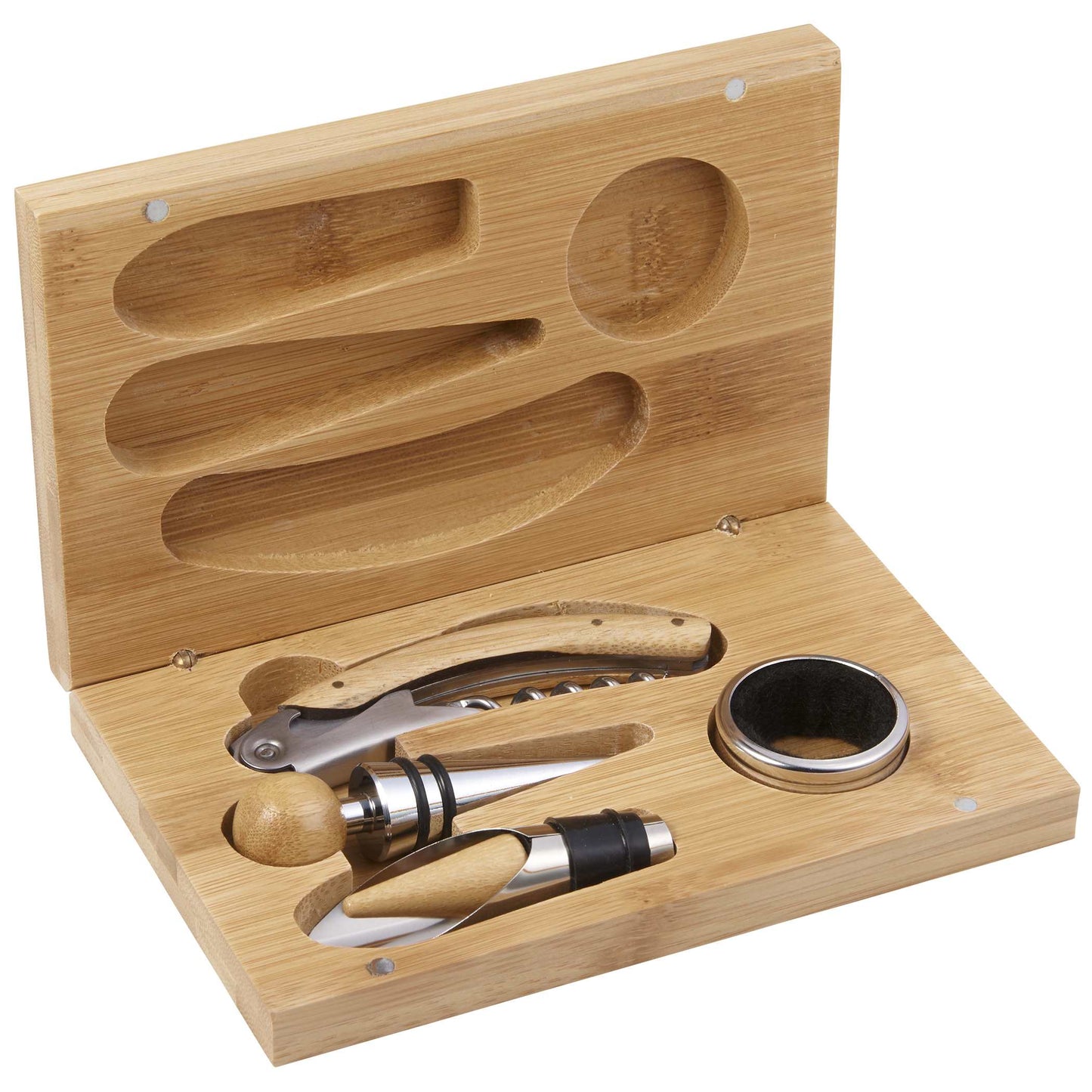 4 Piece Bamboo Wine Gift Set