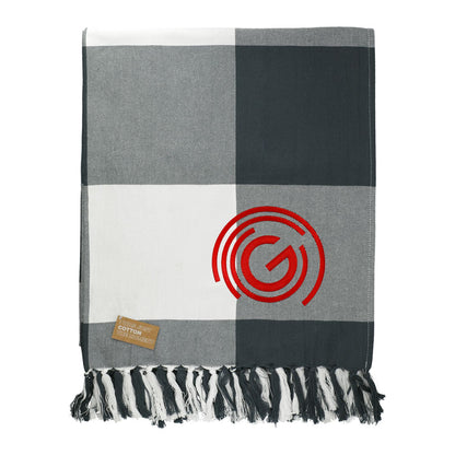 100% Organic Cotton Check Throw Blanket