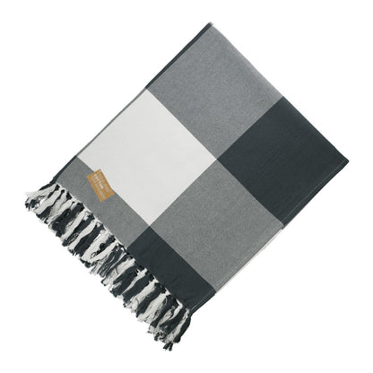 100% Organic Cotton Check Throw Blanket