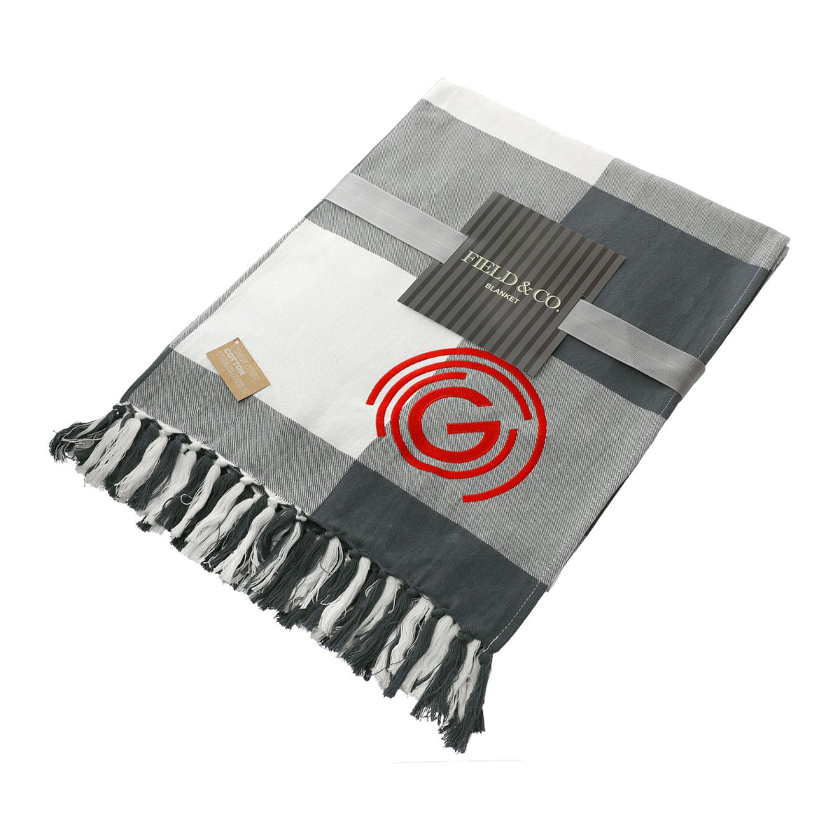 100% Organic Cotton Check Throw Blanket