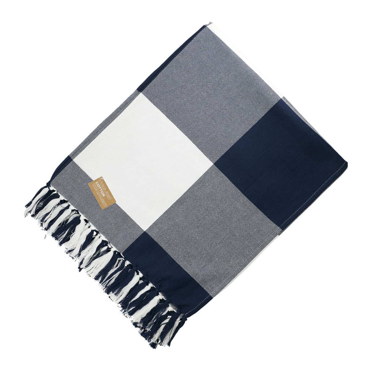 100% Organic Cotton Check Throw Blanket