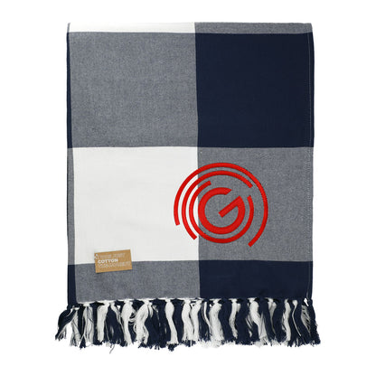 100% Organic Cotton Check Throw Blanket