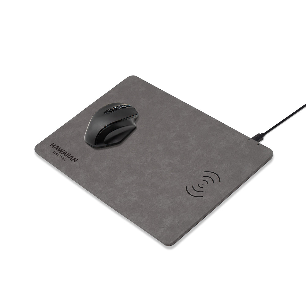 Wireless Charger Vegan Leather Mouse Pad