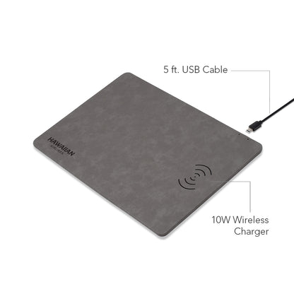 Wireless Charger Vegan Leather Mouse Pad