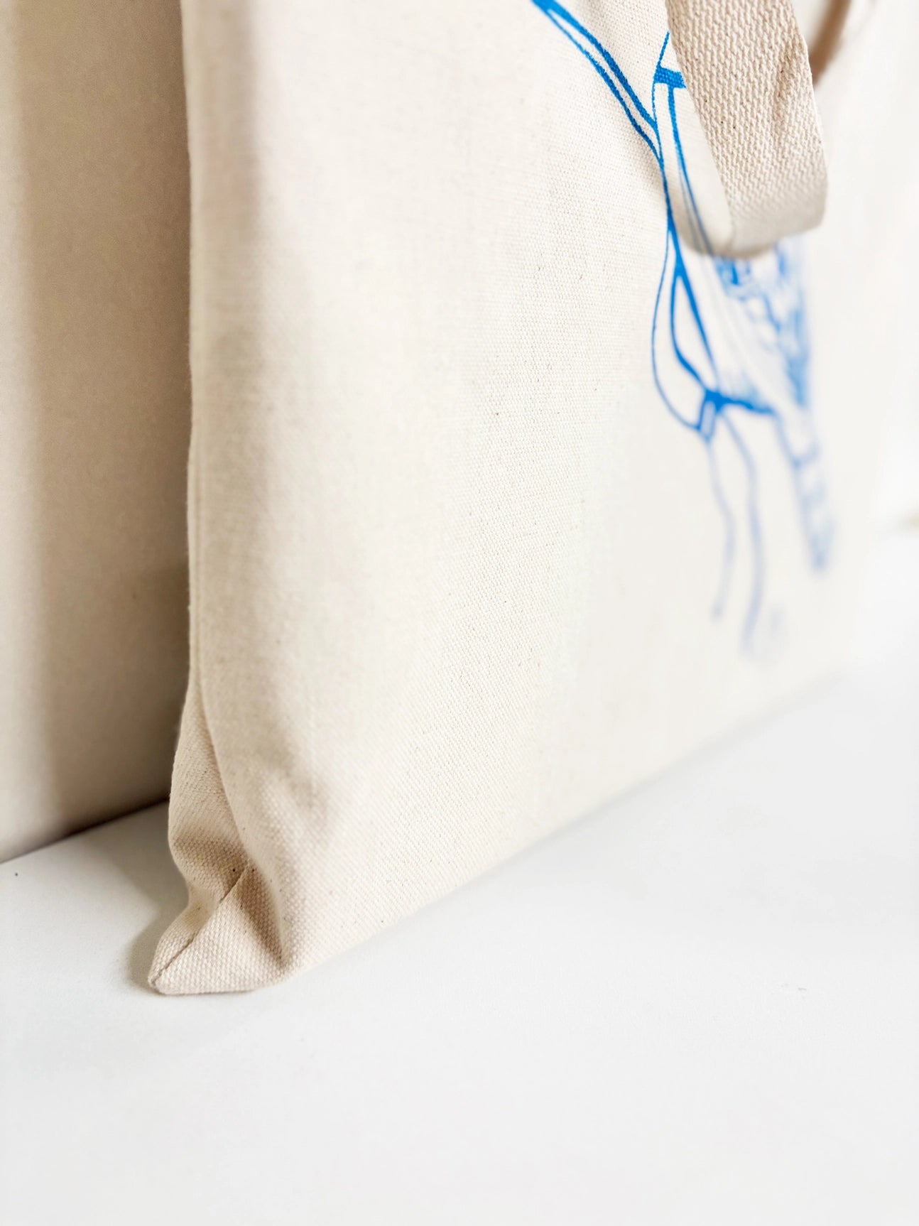 Blue Jay Hand Printed Every Day Canvas Tote Bag