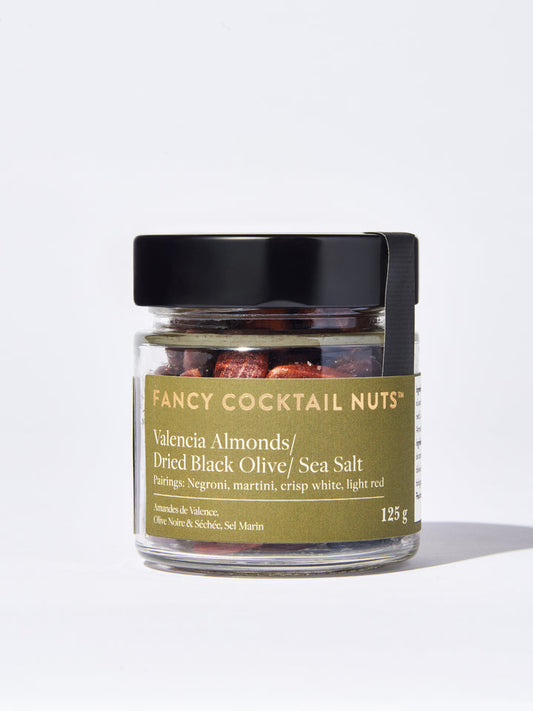 Fancy Cocktail Nuts - Valencia Almonds & Dried Black Olive