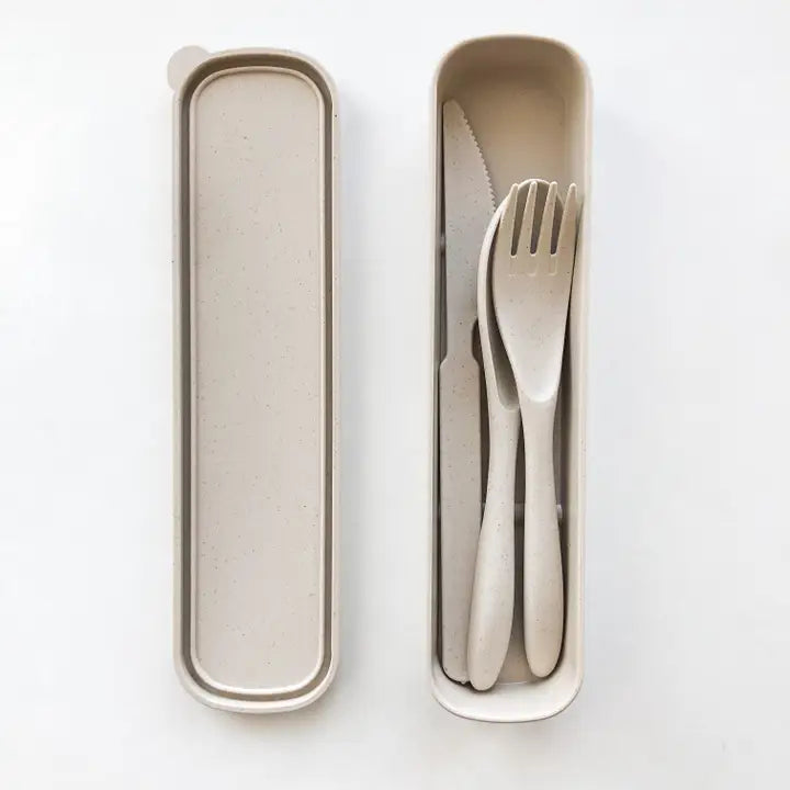 Biodegradable Reusable Wheat Straw Cutlery Set