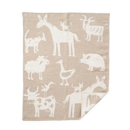 Farm - 100% Organic Brushed Cotton Baby Blanket