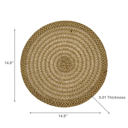 Woven Jute Round Placemat Lattice