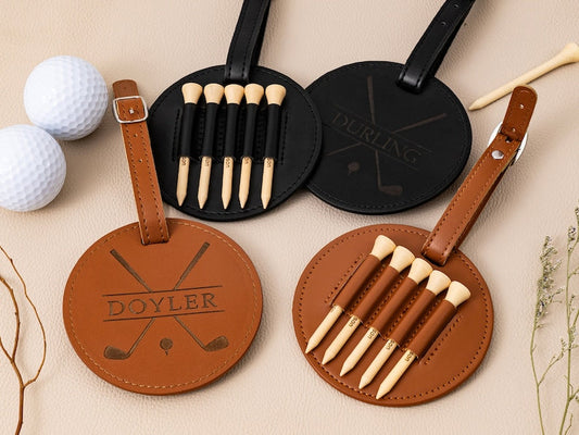 Engraved Leather Golf Bag Tag