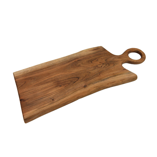 Acacia Wood Chopping Board Live Edge Round Handle