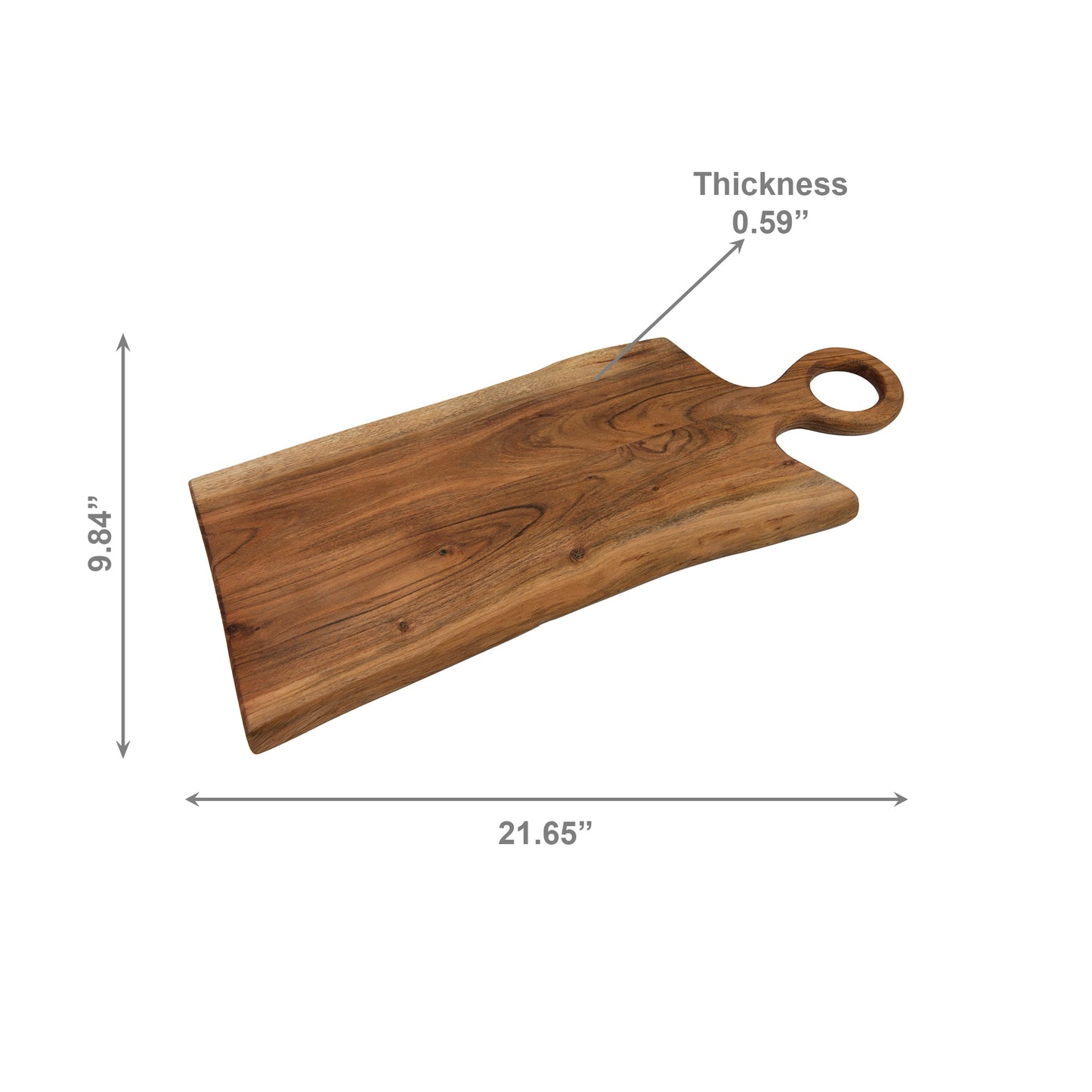 Acacia Wood Chopping Board Live Edge Round Handle