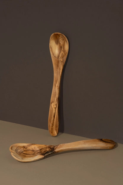 Natural Olive Wood Utensils Serving Set | Handcrafted