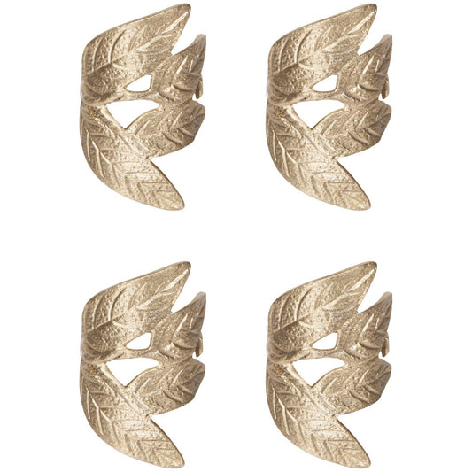 Frond Metal Napkin Rings Set of 4